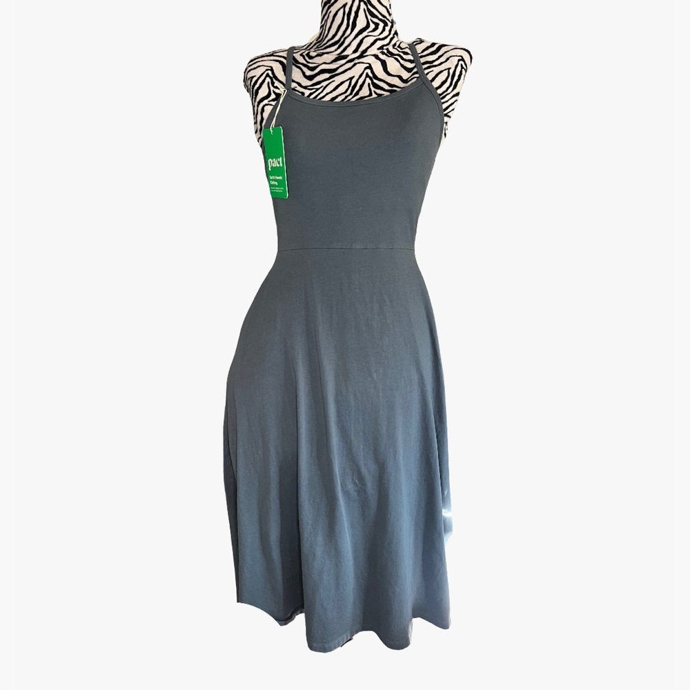 Pact fit and flare Slate Blue / Stormy Grey Midi Dress